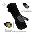 thumbnail image 4 of Guantes de soldadura de 16 "resistentes al calor Unibody cuero de vaca dividido BBQ Cooking Pack de 2 - guantes protectores de manos antideslizantes y resistentes al desgaste para hornear, 4 of 4