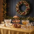 thumbnail image 5 of PoyoKee Christmas Tablecloths Rectangular, 60"×84" Flowing Satin Tablecloth, Christmas Decorations for Wedding Banquet Dessert Table Layout, 5 of 6