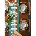 thumbnail image 5 of Teal Blue Brown Table Runner Home Vintage Farmhouse Retro Wooden Tablerunners 16 x 72 Inch, Table Decorations Tabletop Scarf for Summer Gathering Holiday Farmhouse Kitchen Dining Decor, 5 of 6