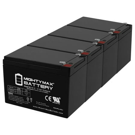 12V 15AH F2 Battery Replaces Luyuan PB203 JUD-4GBT-A Ebike - 4 Pack