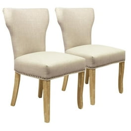 Elston Wood Side Chair with White Fabric Walmart