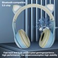 thumbnail image 4 of Bearachild Auriculares Auriculares inalámbricos con orejas de dibujos animados Auriculares para juegos de computadora Auriculares con sonido estéreo Cables de audio/vídeo No.05, 4 of 6