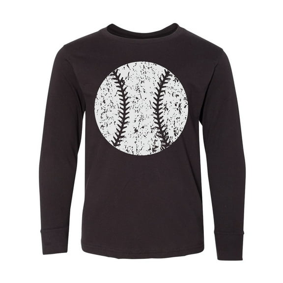 Inktastic Distressed Baseball in White Long Sleeve Youth T-Shirt