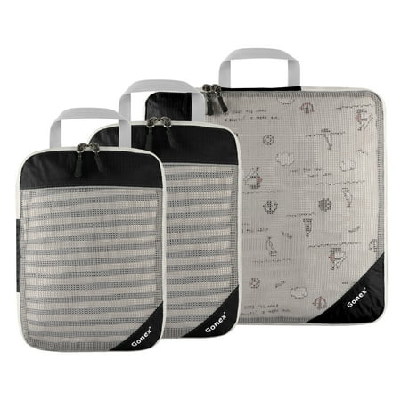 - Gonex Compression Packing Cubes, Extensible Storage Mesh Bags Organizers L+M+S Size 6 Colors Options