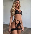 thumbnail image 5 of Conjunto de lencería sexy para dama con intrincados detalles de encaje cruzado, 5 of 5
