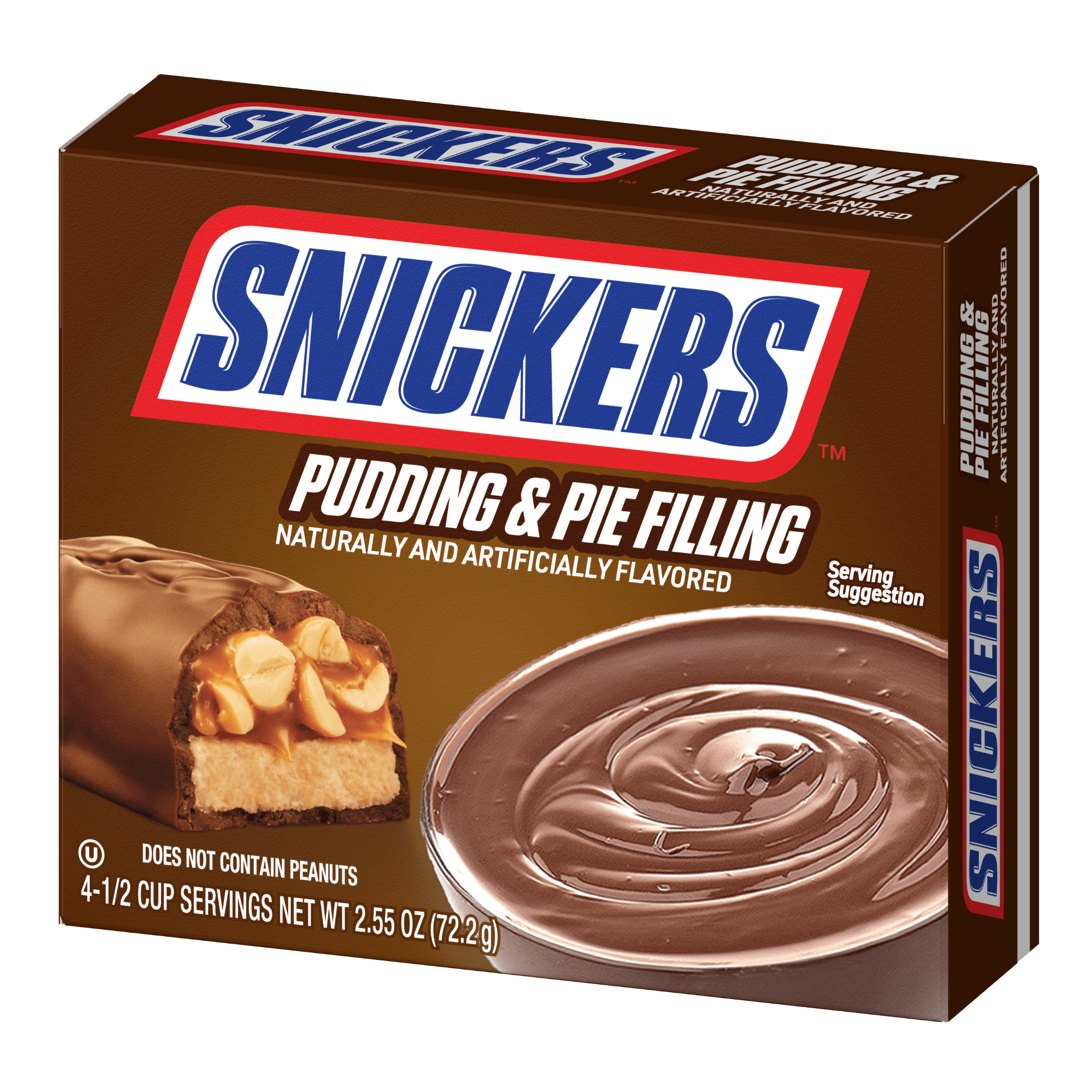 (4 pack) SNICKERS™ Milk Chocolate Pudding & Pie Filling, Fat-Free, 3.03 oz, Box