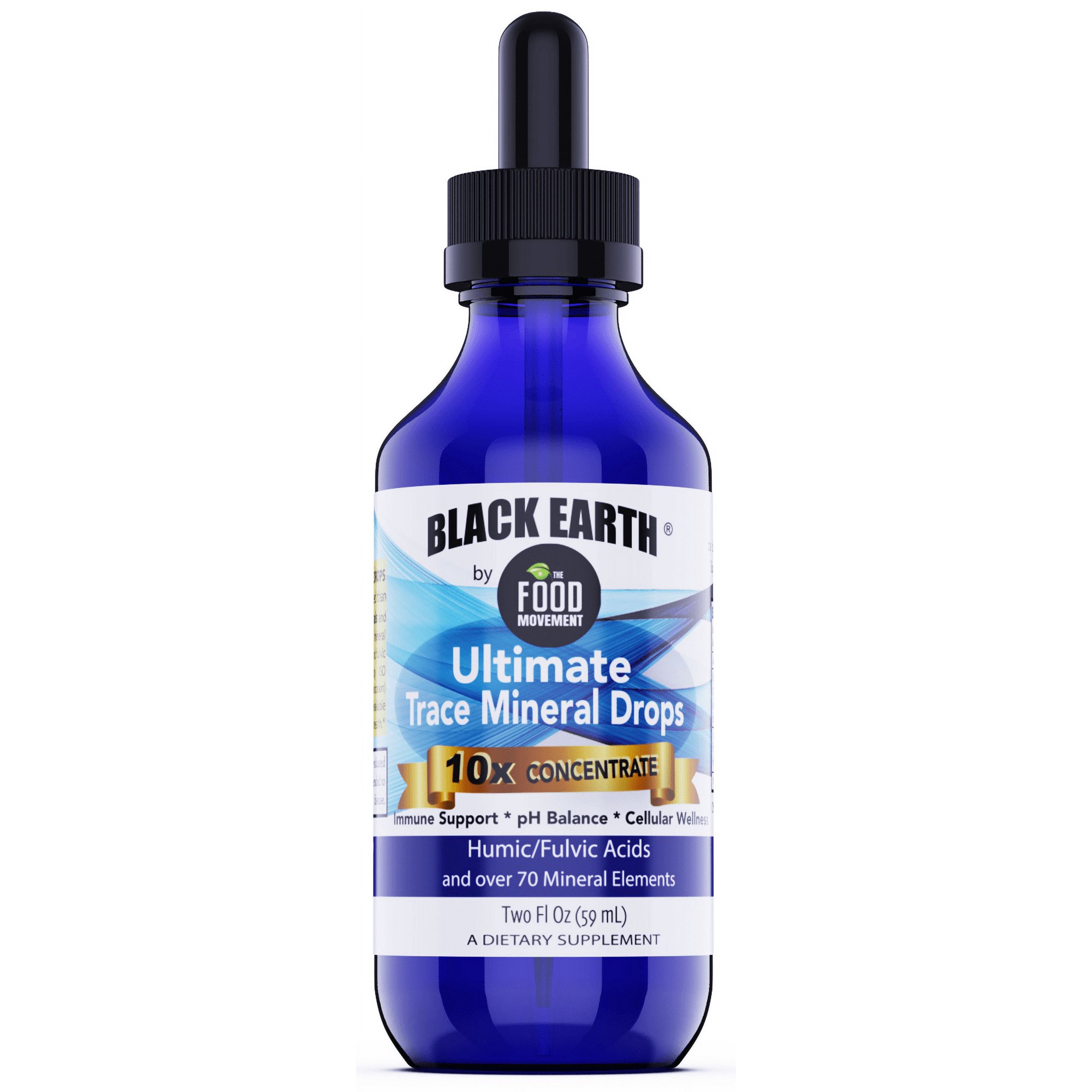 The Food Movement Co Ultimate Trace Mineral Drops - 10X Strength, Vegan, Concentrated Mineral Supplements with Humic/Fulvic Acid - Essential Trace Minerals for Optimal Health - 2 oz Value size