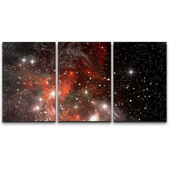 wall26 Canvas Print Wall Art Set Black & Red Star Nebula Galaxy Astronomy & Space Sky Digital Art Modern Art Rustic Scenic Nature Colorful for Living Room, Bedroom, Office - 24"x36"