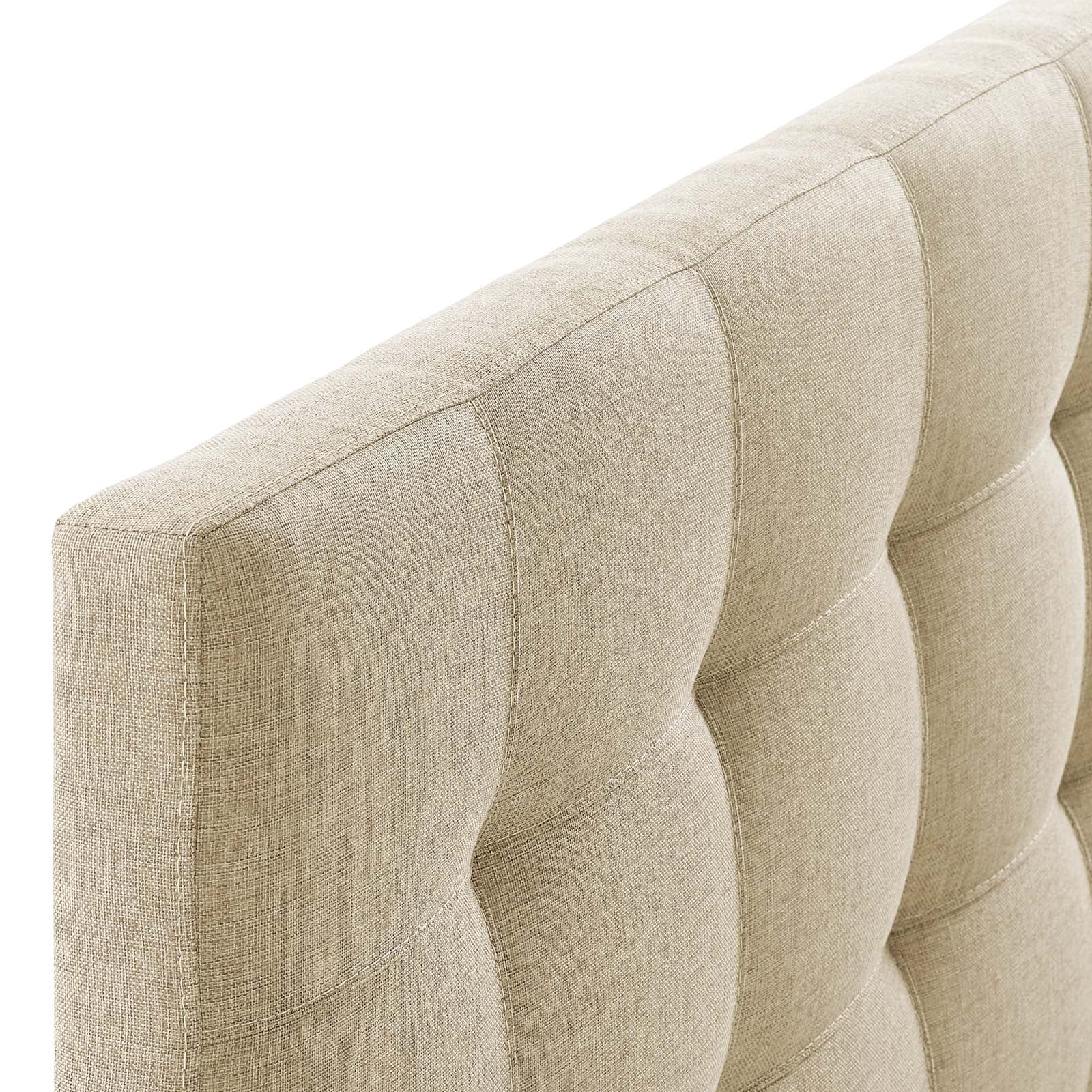 Modway Lily King Upholstered Polyester Fabric Headboard in Beige