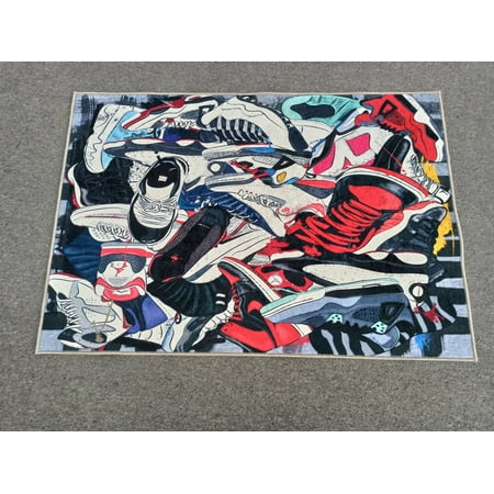 Sneakers Rug, Front Door Rug, Personalized Gifts Rug, Luxury Rug, Graffiti Rugs, Large Rug, Corridor Rug, Modern Rugs, Gift For Her Rug, 1.7'x2.3' - 50x70 cm