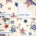 thumbnail image 4 of American Flag Stars Round Fitted Tablecloth with Elastic 4th of July Outdoor Tablecloth Waterproof Table Cover for Picnic Dinner Party Decor Fits 36"-40" Diameter Round Tables, 4 of 6