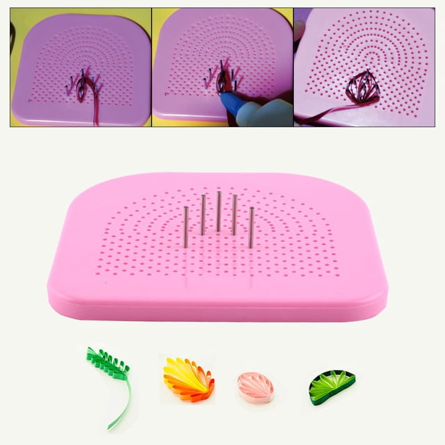 Fdit Quilling paper flower DIY reel,Paper craft DIY Quilling Tool Roll Quiller's Guide Grid Wrapped Tray + 20 Needles