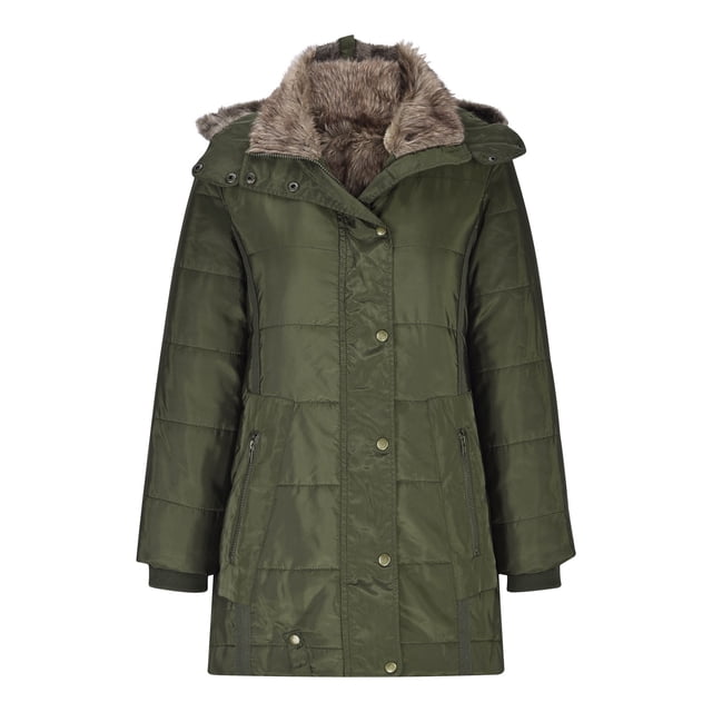 IROINID Veste Anorak à Capuche Courte pour Femmes, Couleur Unie, Manches Longues, Chaude, Automne, Ouverte devant, Ample, Fermeture Éclair, Vert Armée