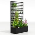 thumbnail image 1 of Outsunny Galvanized Planter Box with Trellis, 43" x 16" x 70", 1 of 9