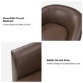 thumbnail image 6 of Swivel Barrel Chair with Faux Leather Upholstery & Sturdy Solid Wood Base Modern, 360-Degree Rotation for Living Room and Bedroom Seating Brown, 6 of 8