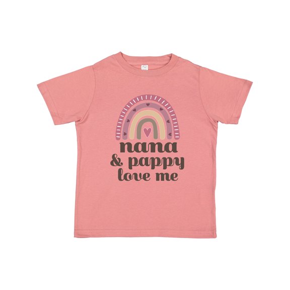 Inktastic Nana and Pappy Love Me Rainbow Girls Toddler T-Shirt