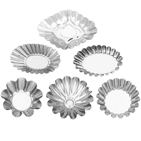 STRANDCHIC 6-Piece Mini Tartlet Molds Set Stainless Steel Tart Shell Baking Molds Decorative Kitchen Tools