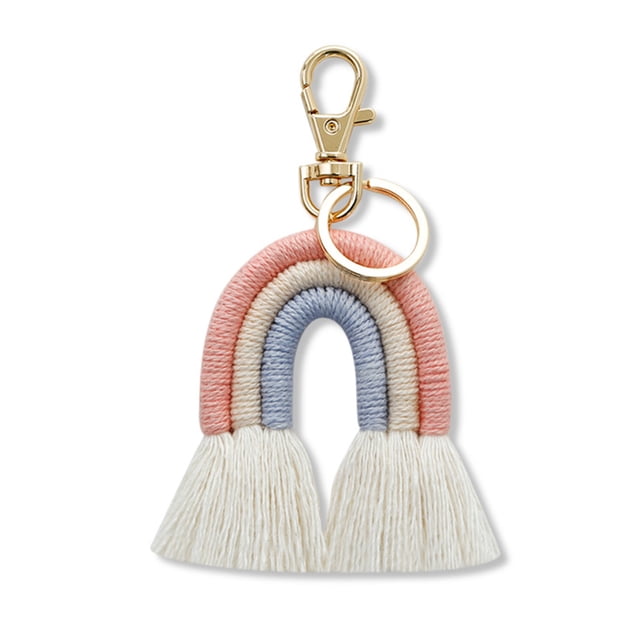 VONKY Weaving Keychains Jewelry Adornment Fashion Accessory Key Pendant Keyholder Ornament Colorful DIY Bag Charm Colorful