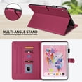 thumbnail image 3 of Allytechgroup for iPad Air (3rd Gen) 10.5" 2019 / iPad Pro 10.5" 2017 Case with Pencil Holder, Multi-Angle Viewing Stand, Elegant PU Leather Card Pockets Kickstand Cover, Auto Sleep/Wake Case, Red, 3 of 8