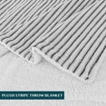 thumbnail image 3 of PAVILIA Reversible Sherpa Fleece Throw Blanket Twin Black and White, Soft Fuzzy Plush Flannel Throw, Warm Ribbed Microfiber Blanket for Sofa Couch Bed, Thick Striped Blanket, Black White, 60x80, 3 of 7