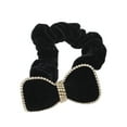 thumbnail image 4 of Unique Bargains 1 Pc Bow Rhinestone Scrunchies for Home Black, 4 of 5