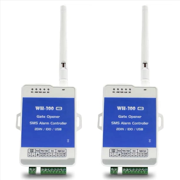 2X 4G GSM WH-300-AU Interruptor de Relé para Abrir Puertas, Control Remoto Compatible con para Alarma Inalámbrica Remota con Control de Aplicación
