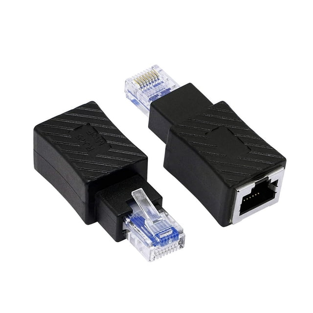 EIGTHTAIL Right Angle Rj45 Fast Ethernet Male To Female Straight Adapter Cat5/6 Ethernet Lan Extension Adapter for Router Switch