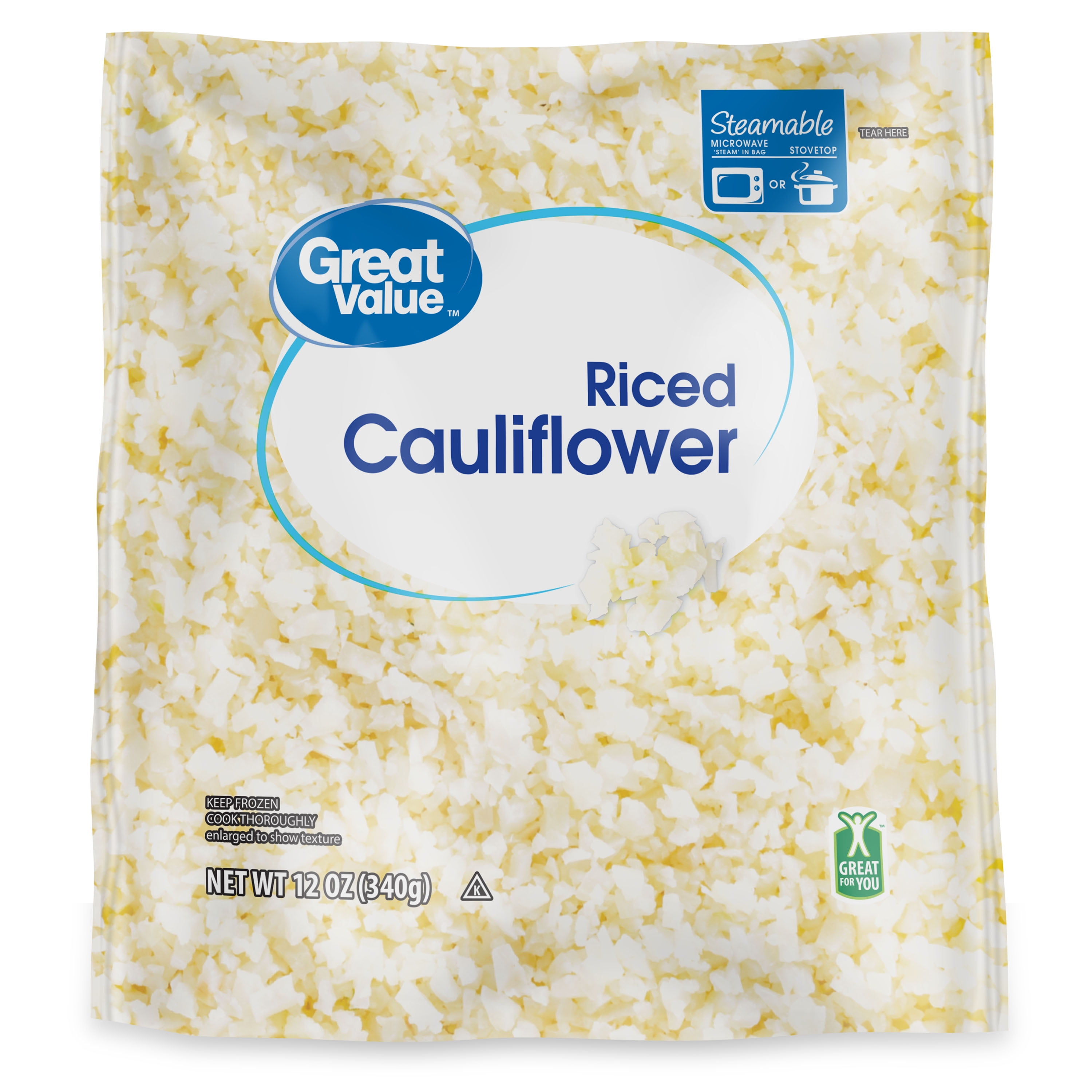 Great Value Riced Cauliflower, 12 oz (Frozen)