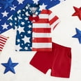 thumbnail image 2 of Povozer 4th Of July Outfits for Kids Toddler Independence Day Clothes Set Toddler Baby Boy 4th Of Outfits Gentleman Button Down Shirt Dress Shorts Fourth Of July Clothes Set Size 1-2 Years,Red, 2 of 6