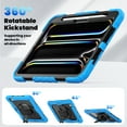 thumbnail image 4 of ELEHOLD Full Body Protective Case for iPad Pro 11 inch 2024,Heavy Duty 3-Layer Protection Case Built-in Screen Protector 360° Rotating Kickstand Handstrap Shoulder Strap Shockproof Cover,Lightblue, 4 of 8