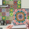 thumbnail image 4 of Simulation Mandala Tile Sticker 3D Self-Adhesive Removable Wall Paper Tile DIY Craft Decoration for Kitchen Bathroom, 4 of 7