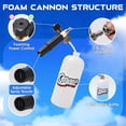 thumbnail image 5 of Short Pressure Washer Gun with Foam Cannon, 1L Foam Bottle, 1/4" Quick Connect, 3/8" Inlet, M22-14mm and M22-15mm Fittings, 5 Spray Nozzle Tips, Car Wash Cleaning Kit, 5 of 9