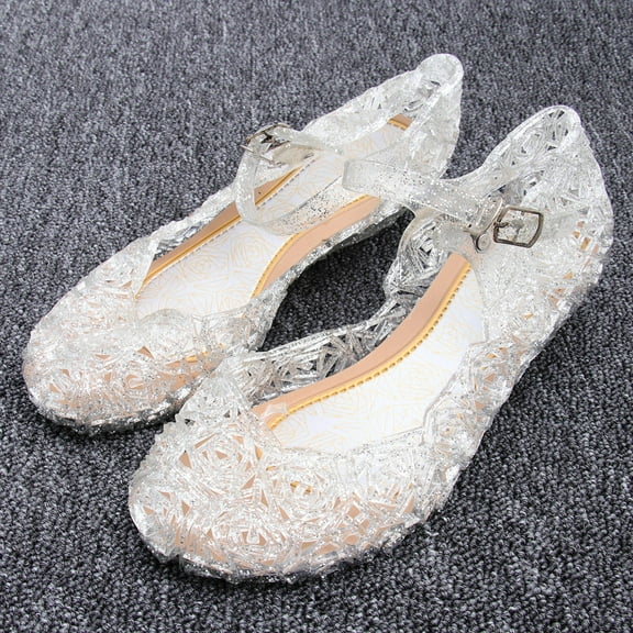 WEUVEB 1 Pair of Kids Beach Shoes Toddler Girl Jelly Shoes Open Toe Fashion Design PVC Comfortable Wear Summer