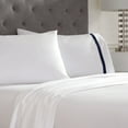 thumbnail image 2 of Martex 2000 Series Microbrushed Sheet Set, Full, White/Navy, 2 of 5