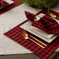 thumbnail image 2 of Red/Black Reversible Gingham/Buffalo Check Placemat Set, 2 of 2