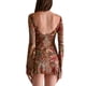thumbnail image 4 of Mujeres Moda Mini Vestido Color Sólido/ Estampado Floral Manga Larga Sexy Vestido Delgado Sin Espalda Moda Femenina Fiesta Streetwear Nituyy Mini Vestido de Mujer Sólido, 4 of 5