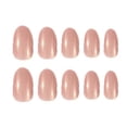 thumbnail image 3 of Nude Press on Nails Short Oval Fake Nails Bling False Nails Full Cover Artificial Finger Manicure for Women and Girls 24PCS Nude Glitter A01 1 Count (Pack of 1), 3 of 4
