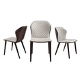 thumbnail image 2 of Casabianca Home Olivia Set of 2 Polyurethane Leather Dining Chairs - Beige, 2 of 4