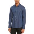 thumbnail image 1 of Kenneth Cole - Camisa con botones de textura para hombre, ajuste súper delgado, azul, grande, 1 of 1