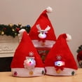 thumbnail image 2 of Gorros navideños con luces LED, gorro de Papá Noel, muñeco de nieve, alce, gorro navideño para adultos y niños, suministros festivos para fiestas de Año Nuevo, 2 of 5