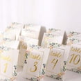 thumbnail image 2 of Efavormart 25 Pack White Gold Double Sided Paper Wedding Table Numbers with Peony Flowers and Foil Numbers Print, 7" Free Standing Table Sign Cards 1-25, 2 of 11