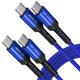 thumbnail image 1 of Cable USB C a USB C JSAUX de 100 W, 5 A, carga rápida de 10 pies (paquete de 2), 1 of 7