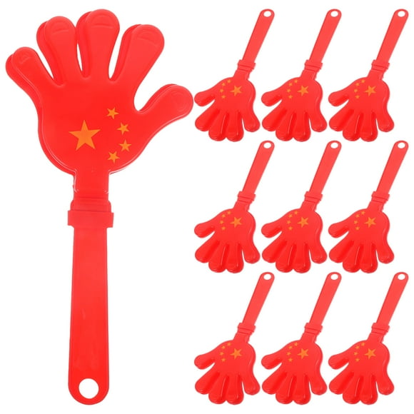 10 Pcs Claps de Cheerleading en Rouge pour Tous Âges à des Occasions Festives