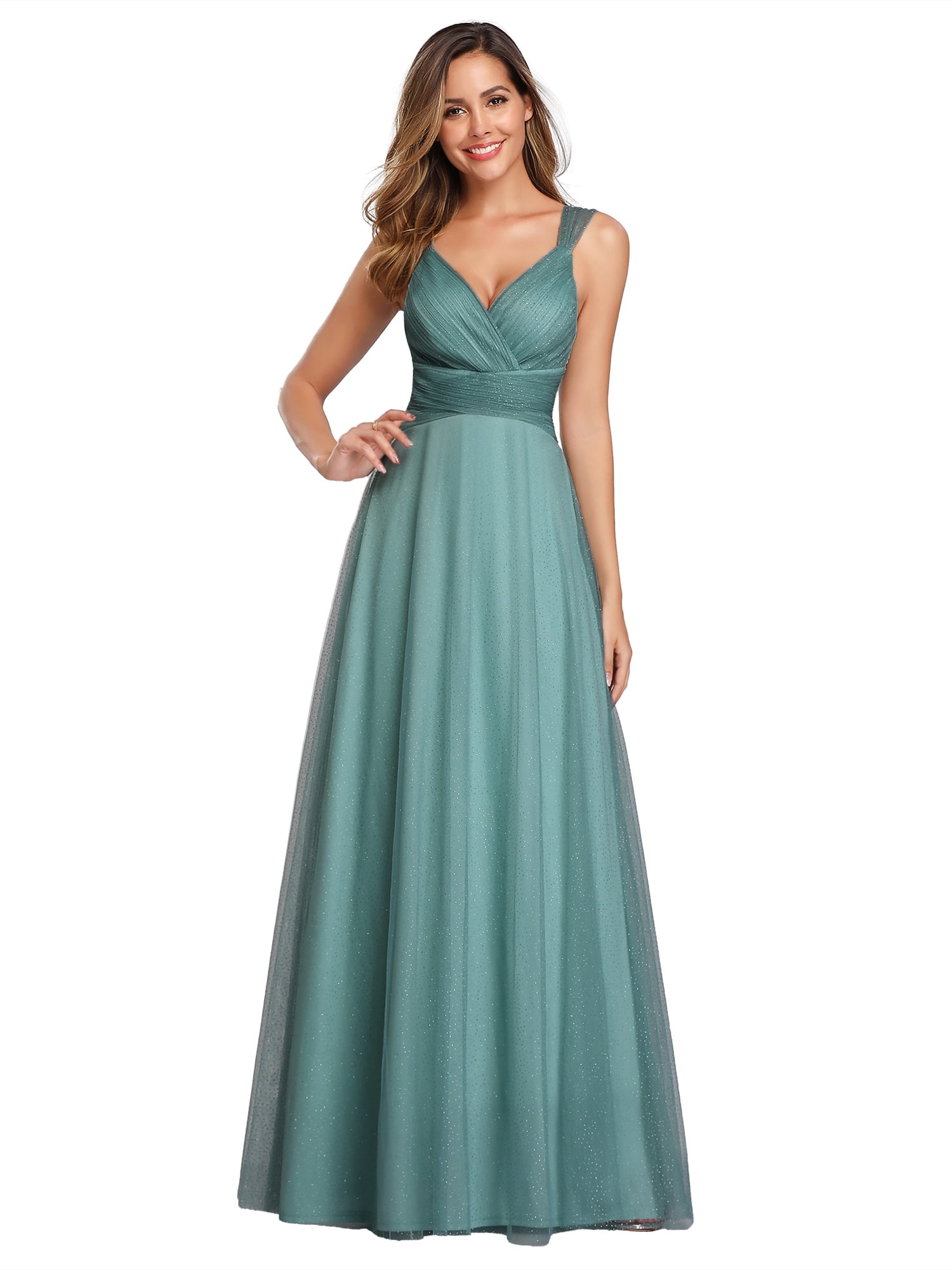 Ever Pretty US Long V-neck Bridesmaid Dresses Formal Cocktail Evening Party Gown 