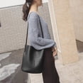 thumbnail image 2 of LILSHIM Vintage Women Shoulder Crossbody Bag Leather Totes Bucket Handbag (Black), 2 of 8