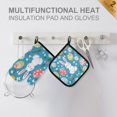 thumbnail image 4 of Yayeee Oven Mitts and Pot Holder Set of 2 Heat Resistant Kitchen Gloves Baking Hot Pad, Blue Easter Bunny, 4 of 5