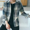 thumbnail image 4 of Camisas para hombre Camisa a cuadros de colores amarillos para hombre Camisa a cuadros de diseñador de moda para hombre 2024 Ropa popular coreana con mangas para las redes sociales asiáticas, 4 of 5