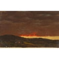 thumbnail image 2 of Frederic Edwin Church 18x13 Gold Ornate Wood Frame and Double Matted Museum Art Print Titled - Landscape, Sunset (ca. 1845), 2 of 4