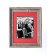thumbnail image 2 of BarnwoodUSA 11 by 14 Inch Signature Picture Frame for 8 by 10 Inch Photos - 100% Reclaimed Wood, Deep Red Mat, 2 of 8