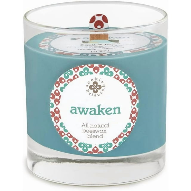 Root Candles Seeking Balance Spa Aromatherapy Candle, 5.8-Ounce, Awaken: Basil & Lime